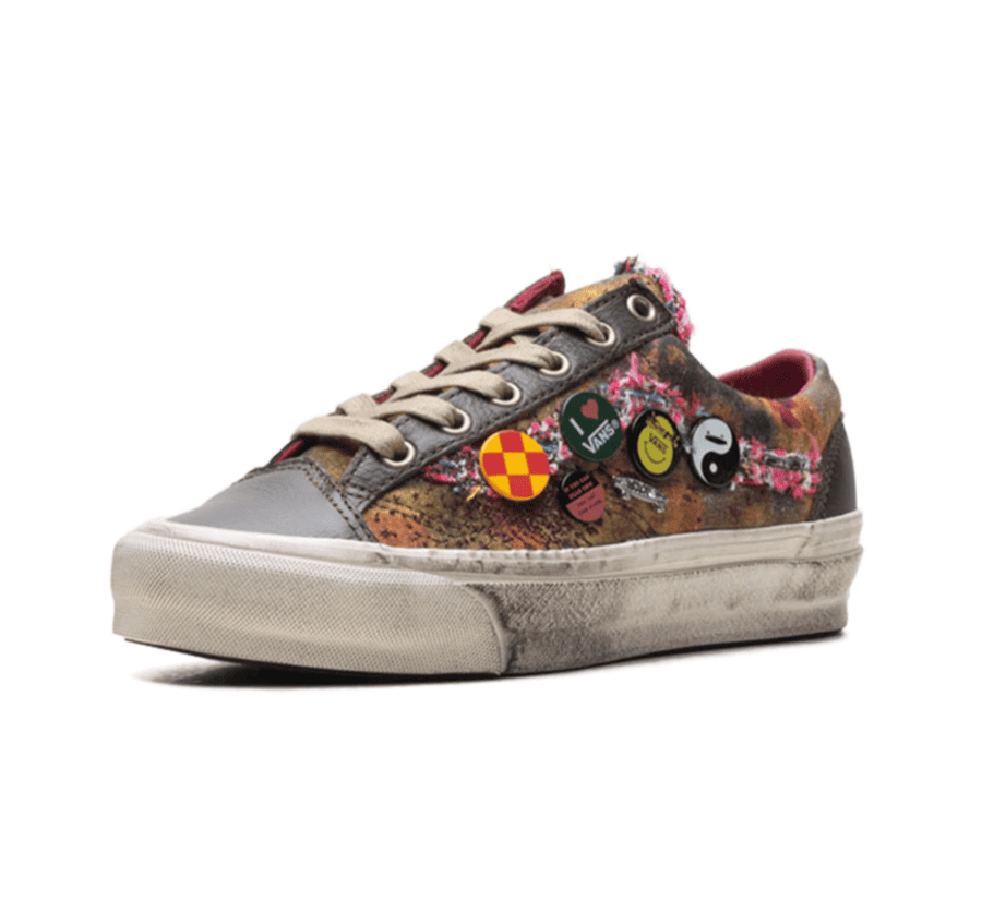 Vans Old Skool LX Souvenir Warm Brown einzelner Sneaker seitlich Patch Detail