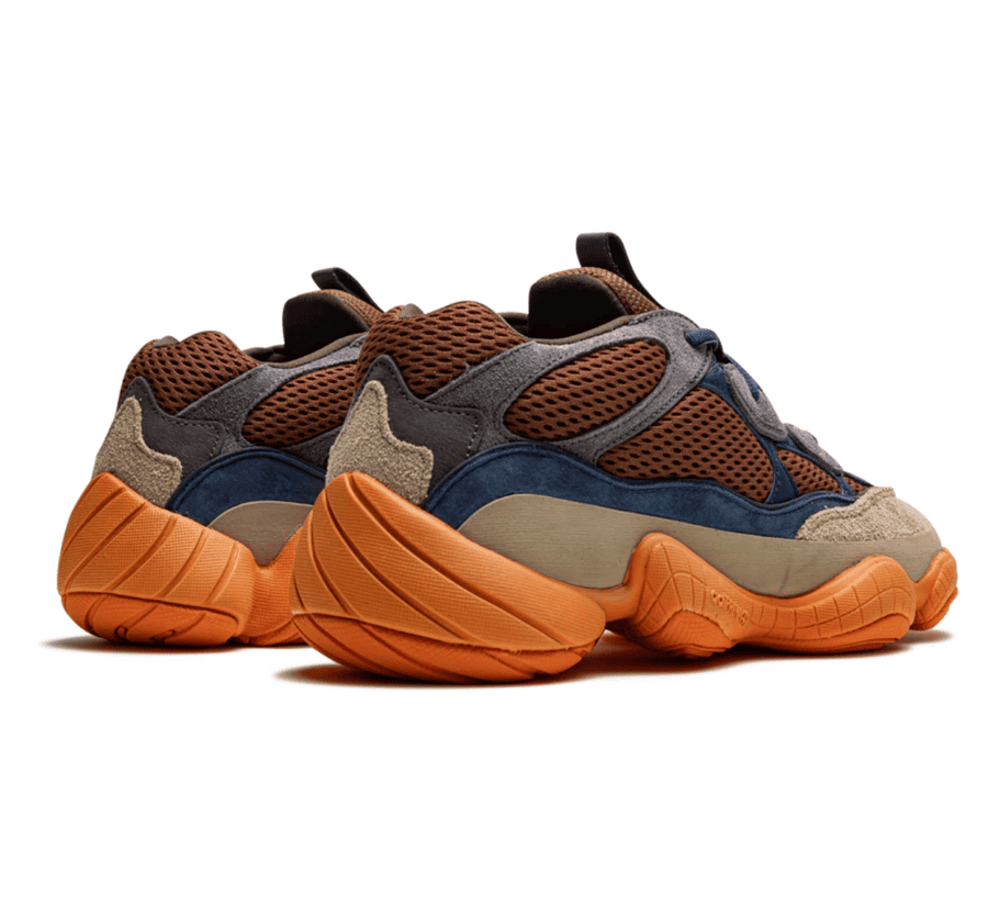 Yeezy 500 Enflame - braun orange blauer Sneaker