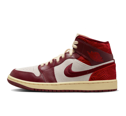 Air Jordan 1 Mid Tiki Leaf Team Red (W)