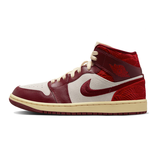 Air Jordan 1 Mid Tiki Leaf Team Red (W)
