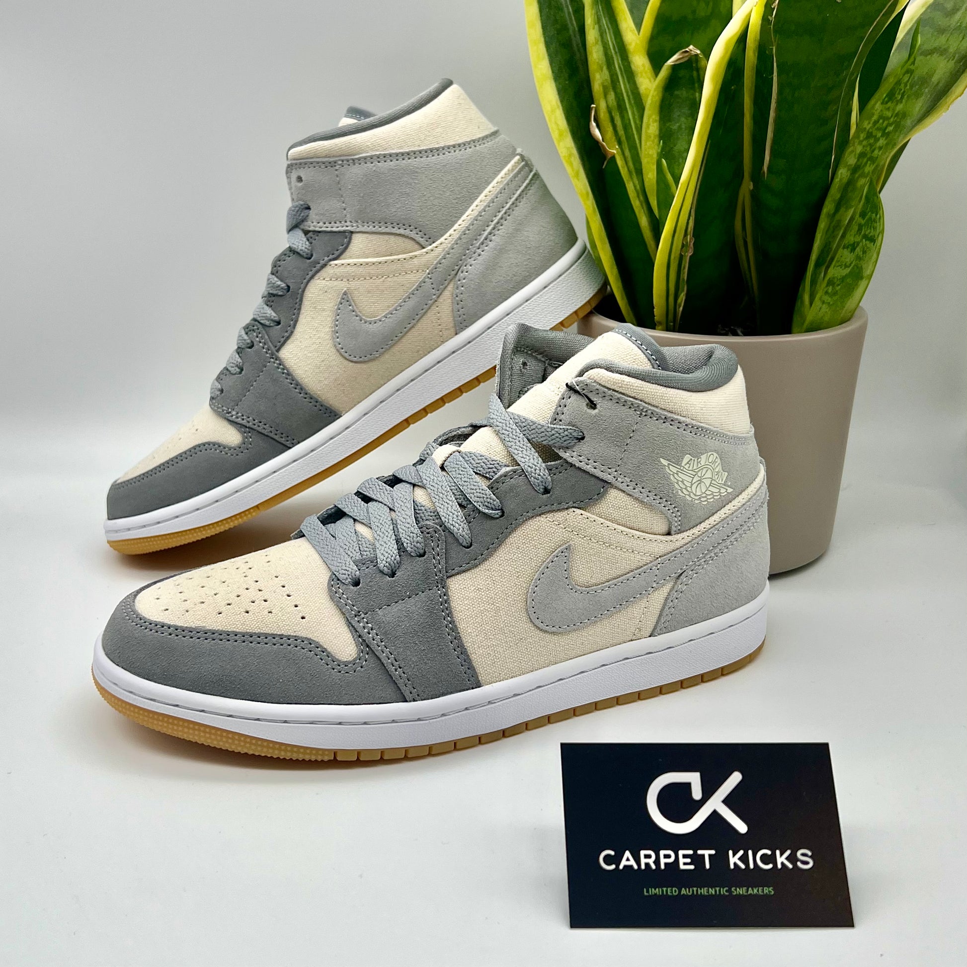 Air Jordan 1 Mid Coconut Milk Particle Grey - CARPET KICKS